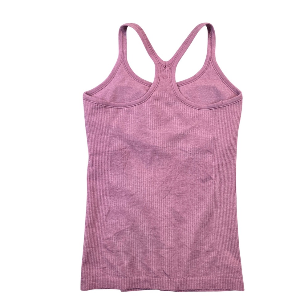 Lululemon Ebb to Street Tank Top Pink Ribbed Racerback Shelf Bra LW1AX1S Size 8